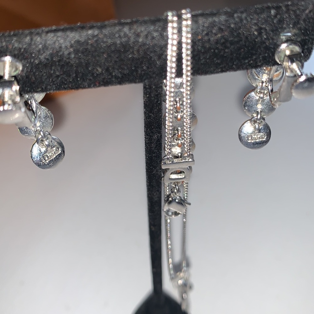 Dior earrings and bracelet set silver tone - Picture 7 of 7